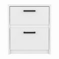 thumbnail image 1 of HomeRoots 19 in. Two Drawer Faux Wood Nightstand, White, 1 of 11