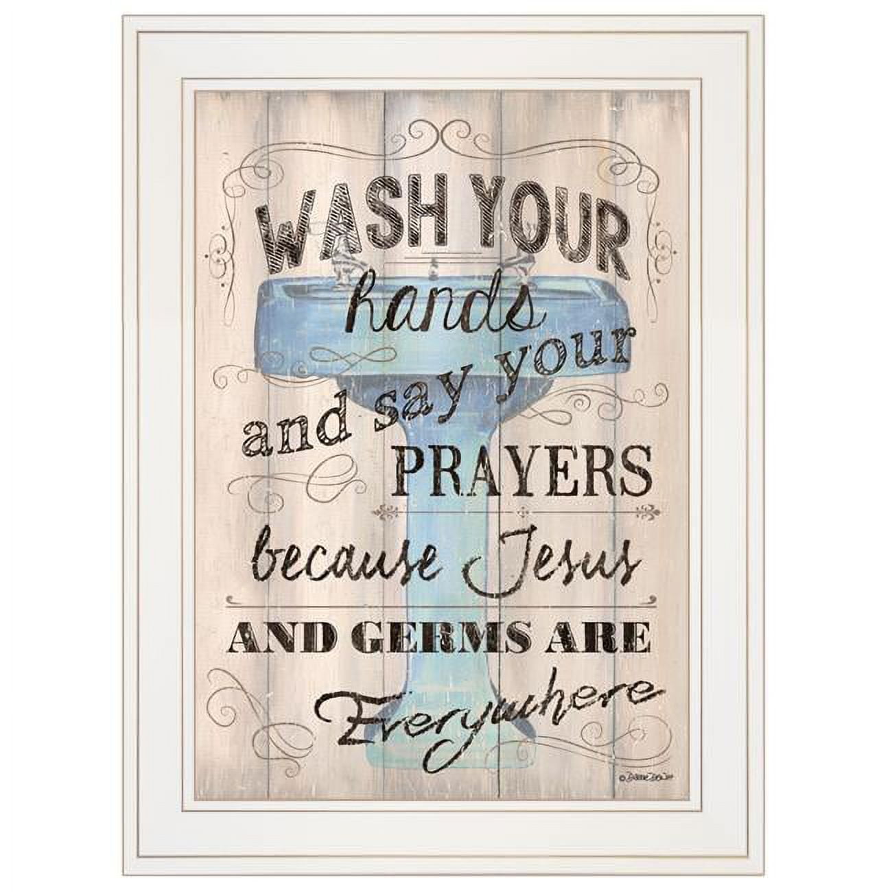 HomeRoots 19 x 15 x 1 in. Bathroom Humor 1 White Framed Print Wall Art