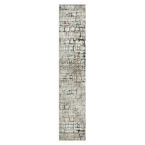 HomeRoots 2' X 10' Gray Abstract Distressed Runner Rug