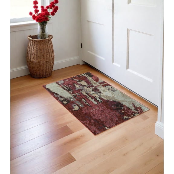HomeRoots 2' X 3' Abstract Power Loom Area Rug