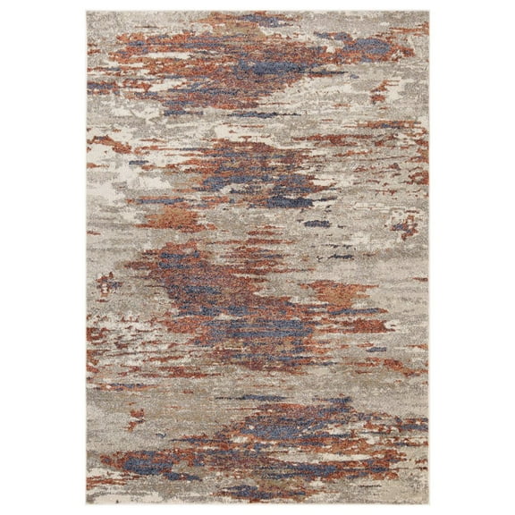 HomeRoots 2' X 3' Beige Abstract Power Loom Area Rug
