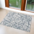 thumbnail image 1 of 2' X 3' Blue Gray And Ivory Abstract Distressed Stain Resistant Area Rug, 1 of 10
