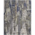 thumbnail image 1 of 2' X 3' Blue Gray And Tan Abstract Power Loom Distressed Area Rug, 1 of 6