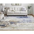 thumbnail image 1 of 2' X 3' Blue Orange And Ivory Abstract Power Loom Area Rug, 1 of 5