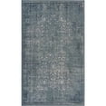 thumbnail image 1 of 2' X 3' Blue Silver Gray And Cream Damask Distressed Stain Resistant Area Rug, 1 of 9