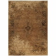 thumbnail image 1 of HomeRoots 510006 2 x 3 ft. Gold & Brown Oriental Power Loom Stain Resistant Rectangle Area Rug, 1 of 5