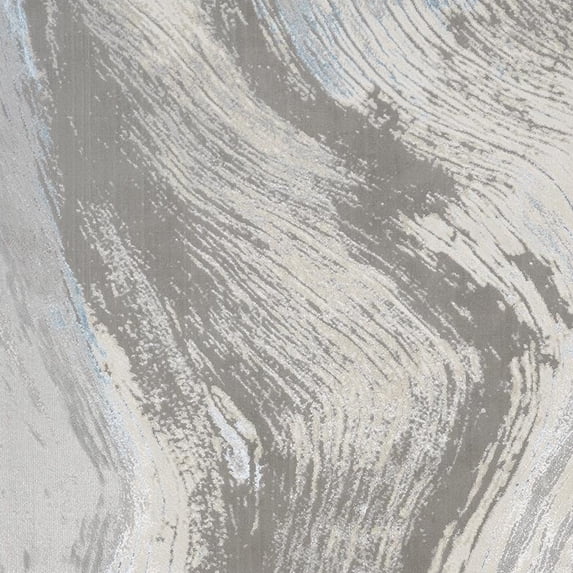2' x 3' Gray and Ivory Abstract Power Loom Area Rug