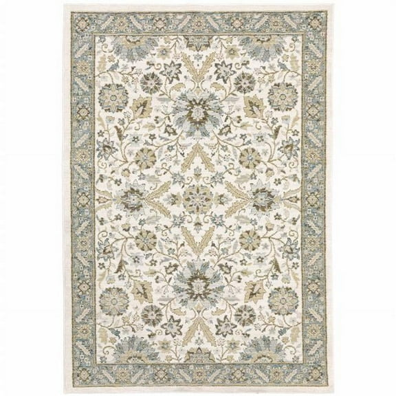 HomeRoots 2' X 3' Gray And Ivory Oriental Power Loom Area Rug