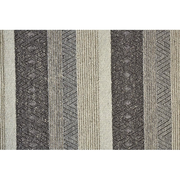 2' X 3' Gray Taupe And Tan Wool Floral Hand Woven Stain Resistant Area Rug