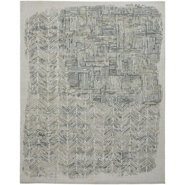HomeRoots 2' X 3' Green Blue And Ivory Abstract Hand Woven Area Rug