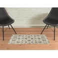 thumbnail image 1 of 2' X 3' Ivory Blue And Tan Wool Floral Tufted Handmade Stain Resistant Area Rug, 1 of 5