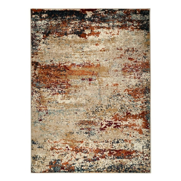 HomeRoots 2' X 3' Orange Abstract Power Loom Area Rug