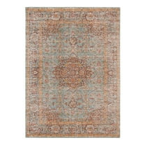 HomeRoots 2' X 3' Sea Green Medallion Power Loom Area Rug With Fringe