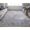 thumbnail image 1 of 2' X 3' Silver Gray And White Abstract Stain Resistant Area Rug, 1 of 4