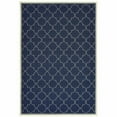 thumbnail image 1 of 2' X 4' Navy Geometric Stain Resistant Indoor Outdoor Area Rug, 1 of 10