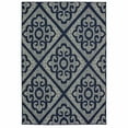 thumbnail image 1 of 3' X 5' Navy Geometric Stain Resistant Indoor Outdoor Area Rug, 1 of 6