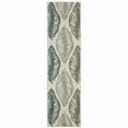 thumbnail image 1 of 2' X 7' Beige Floral Stain Resistant Indoor Outdoor Area Rug, 1 of 10