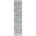 thumbnail image 1 of 2' X 8' Blue Abstract Power Loom Distressed Non Skid Runner Rug, 1 of 5