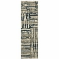 thumbnail image 1 of 2' X 8' Blue And Beige Abstract Power Loom Stain Resistant Runner Rug, 1 of 10