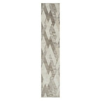HomeRoots 2' X 8' Gray Geometric Runner Rug