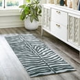 thumbnail image 1 of 2' X 8' Grey Zebra Print Shag Handmade Non Skid Runner Rug, 1 of 4