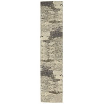 HomeRoots 2' X 8' Ivory And Grey Abstract Power Loom Non Skid Runner Rug