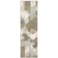 thumbnail image 1 of 2' X 8' Sage Grey And Brown Abstract Power Loom Stain Resistant Runner Rug, 1 of 10