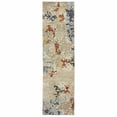 thumbnail image 1 of HomeRoots 12' Runner Beige And Blue Abstract Power Loom Runner Rug, 1 of 1