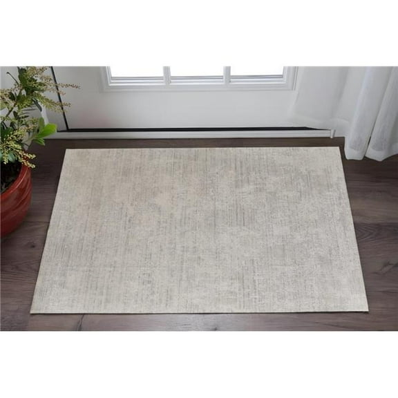 HomeRoots 566852 2 x 3 ft. Abstract Hand Woven Worn Faded Rectangle Area Rug, Gray & Ivory