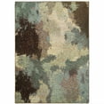 thumbnail image 1 of HomeRoots  2 x 3 ft. Abstract Power Loom Stain Resistant Area Rug - Blue & Brown, 1 of 1