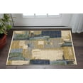 thumbnail image 1 of 2' X 3' Blue And Green Abstract Area Rug With Fringe, 1 of 5