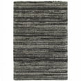 thumbnail image 1 of HomeRoots  2 x 3 ft. Charcoal Silver & Gray Geometric Shag Power Loom Stain Resistant Rectangle Area Rug - Gray - 2 x 3 ft., 1 of 1