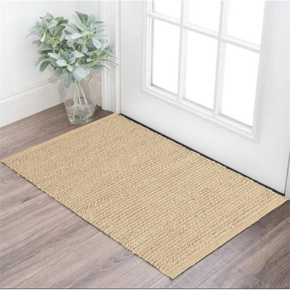 HomeRoots 546205 2 x 3 ft. Flatweave Handmade Rectangle Area Rug, Natural