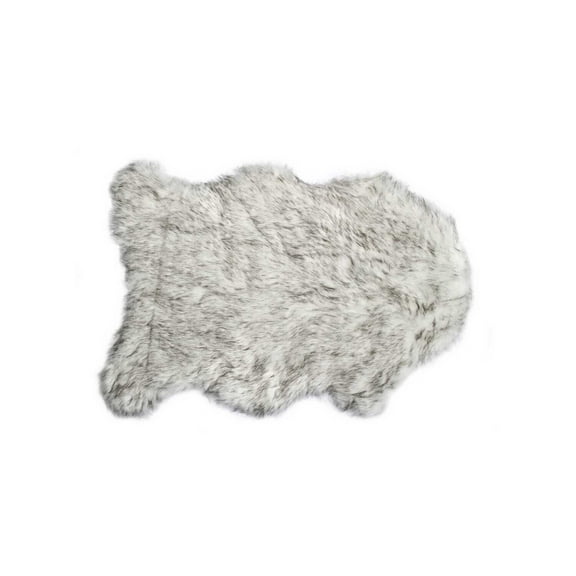 2' X 3' Gradient Grey Faux Sheepskin Area Rug
