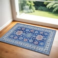 thumbnail image 1 of HomeRoots 573890 2 x 3 ft. Oriental Distressed Non Skid Rectangle Area Rug, Ivory & Blue, 1 of 1