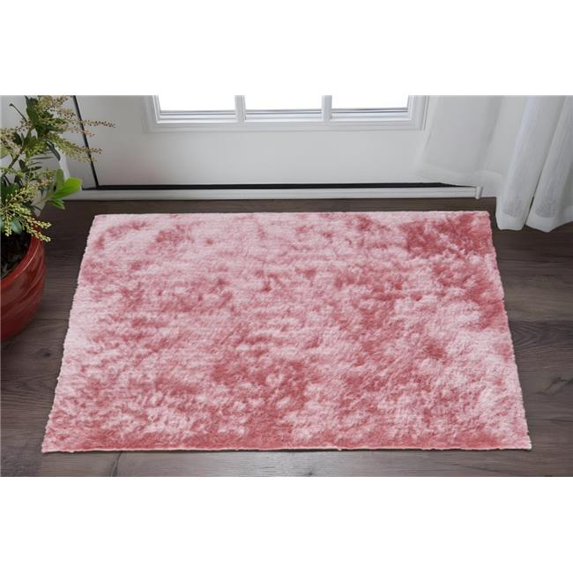 HomeRoots 565524 2 x 3 ft. Shag Hand Tufted Rectangle Area Rug, Pink