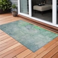 thumbnail image 1 of HomeRoots 559938 2 x 3 ft. Teal Abstract Washable Non Skid Indoor Outdoor Rectangle Machine Woven Area Rug, 1 of 3
