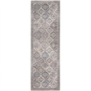 HomeRoots  2 x 6 ft. Ivory Latte Oriental Power Loom Distressed Washable Runner Area Rug - Ivory Latte - 2 x 6 ft.