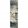 thumbnail image 1 of 2' X 8' Beige Blue And Sage Abstract Power Loom Stain Resistant Runner Rug, 1 of 10