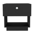 thumbnail image 1 of HomeRoots 20 in. One Drawer Faux Wood Nightstand, Black, 1 of 7