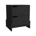 thumbnail image 1 of HomeRoots 20 in. Two Drawer Faux Wood Nightstand, Black, 1 of 10