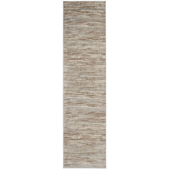 20' Brown Abstract Power Loom Runner Rug