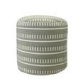 thumbnail image 1 of 20" Green Polyester Round Striped Indoor Outdoor Pouf Ottoman, 1 of 10