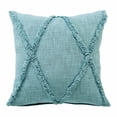 thumbnail image 1 of 20" X 20" Aqua Sky Blue 100% Cotton Geometric Zippered Pillow, 1 of 10