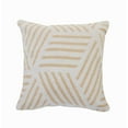 thumbnail image 1 of 20" X 20" Tan And White 100% Cotton Geometric Zippered Pillow, 1 of 10