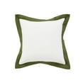 thumbnail image 1 of 20" X 20" White And Moss Green 100% Cotton Geometric Zippered Pillow, 1 of 10
