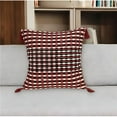 thumbnail image 1 of HomeRoots 529208 20 in. Red & Black Cotton Throw Pillow with Tassels, 1 of 1