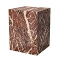 thumbnail image 1 of HomeRoots 569938 20 in. Red Marble Square Block End Table, 1 of 1