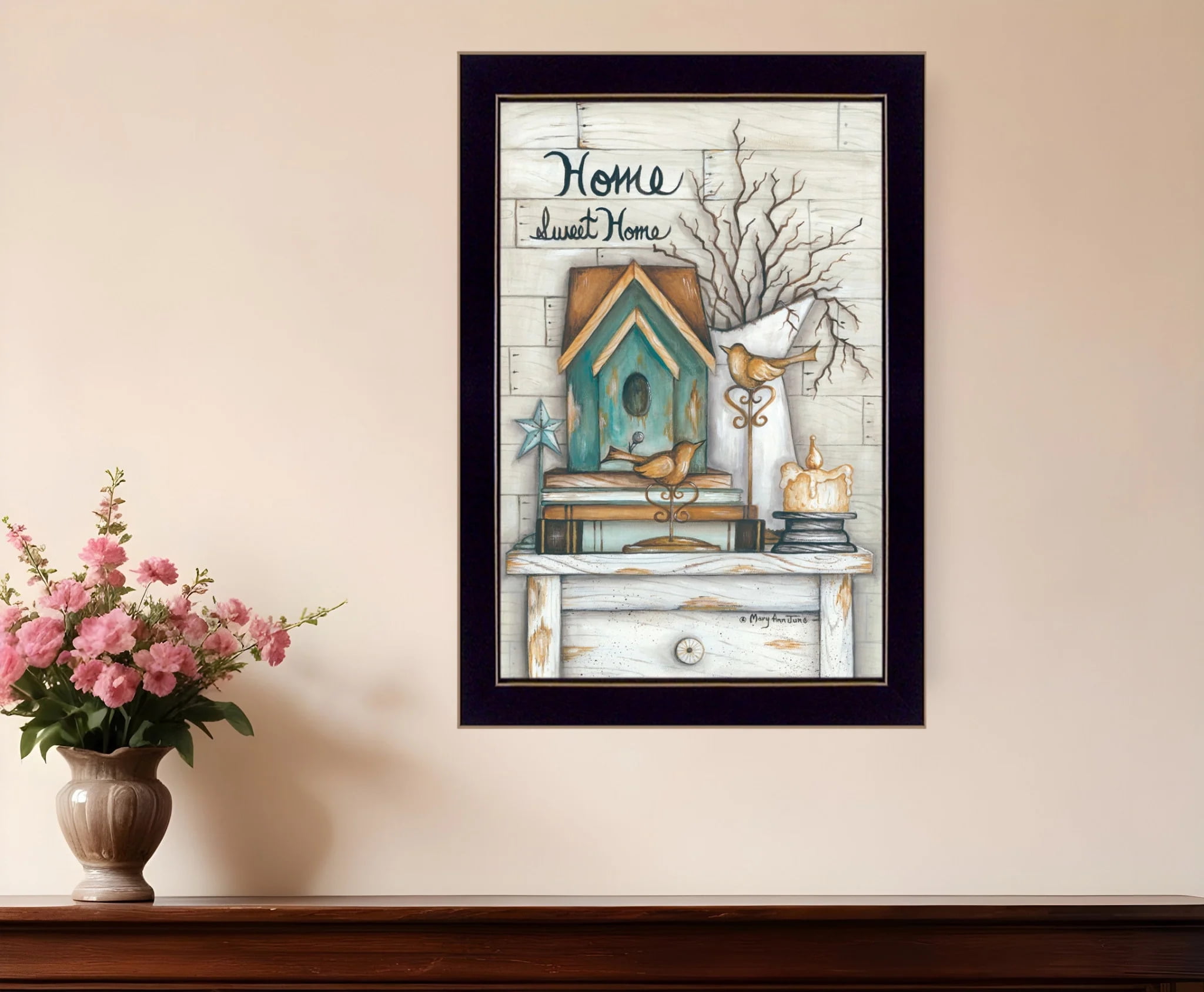 Home Sweet Home Black Framed Religious Quote Print