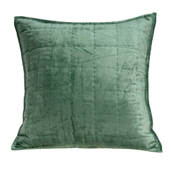 Parkland Collection Agua Transitional Green Solid Quilted Pillow Cover With Poly Insert